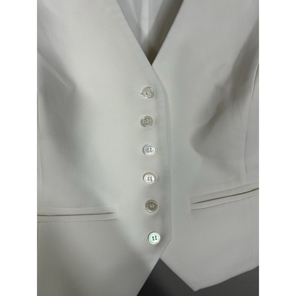 Favorite Daughter Ivory Favorite Tailored Vest Women M Crop V Neck Classy $188 - Picture 10 of 13